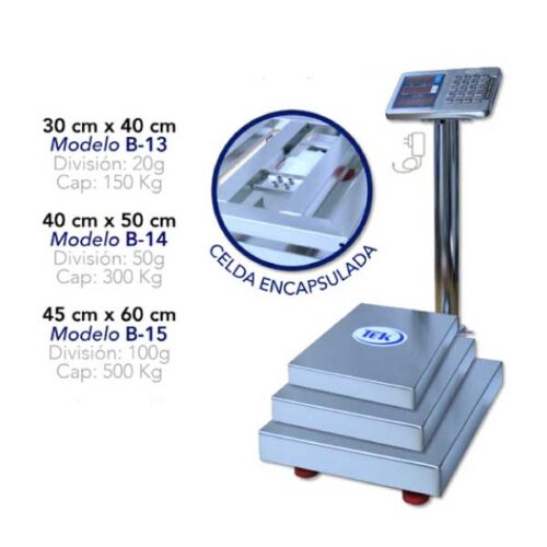 Básculas de Piso TEK Brazo Abatible en Acero Inoxidable